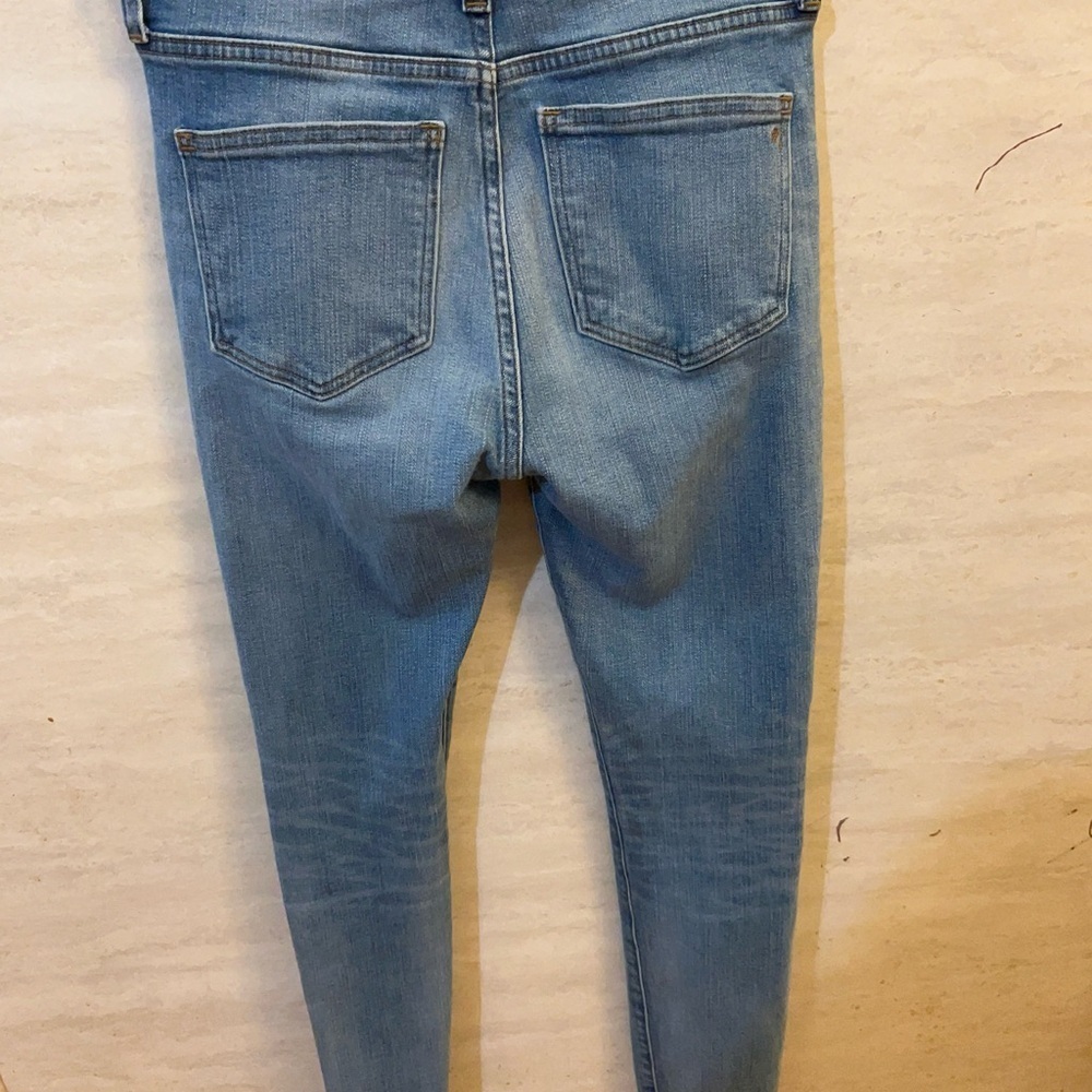 Madewell High Rise Skinny Blue Jeans Distressed Hem Edition With Rips - Picture 6 of 12